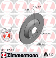 100.3335.20 ZIMMERMANN brzdový kotúč 100.3335.20 ZIMMERMANN