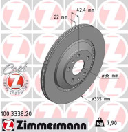 100.3338.20 ZIMMERMANN brzdový kotúč 100.3338.20 ZIMMERMANN