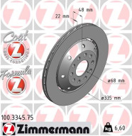 100.3345.75 Brzdový kotouč FORMULA Z BRAKE DISC ZIMMERMANN