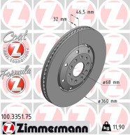 100.3351.75 ZIMMERMANN brzdový kotúč 100.3351.75 ZIMMERMANN