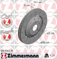 100.3365.70 Brzdový kotouč FORMULA Z BRAKE DISC ZIMMERMANN