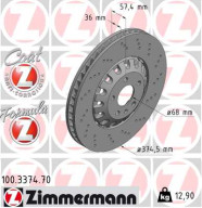 100.3374.70 Brzdový kotouč FORMULA Z BRAKE DISC ZIMMERMANN