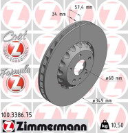 100.3386.75 ZIMMERMANN brzdový kotúč 100.3386.75 ZIMMERMANN