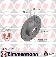 110.2208.52 Brzdový kotouč SPORT BRAKE DISC COAT Z ZIMMERMANN