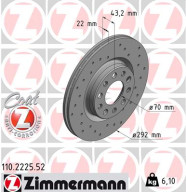 110.2225.52 Brzdový kotouč SPORT BRAKE DISC COAT Z ZIMMERMANN