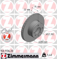 150.1136.20 Brzdový kotouč COAT Z ZIMMERMANN