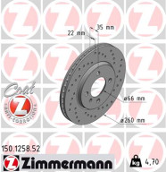 150.1258.52 Brzdový kotouč SPORT BRAKE DISC COAT Z ZIMMERMANN