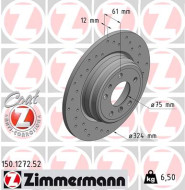 150.1272.52 ZIMMERMANN brzdový kotúč 150.1272.52 ZIMMERMANN