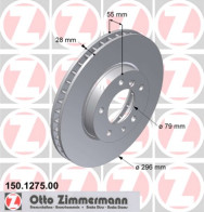 150.1275.00 ZIMMERMANN brzdový kotúč 150.1275.00 ZIMMERMANN