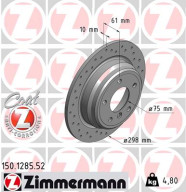 150.1285.52 Brzdový kotouč SPORT BRAKE DISC COAT Z ZIMMERMANN