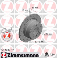 150.1287.52 Brzdový kotouč SPORT BRAKE DISC COAT Z ZIMMERMANN