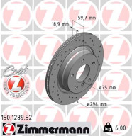 150.1289.52 Brzdový kotouč SPORT BRAKE DISC COAT Z ZIMMERMANN