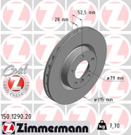 150.1290.20 ZIMMERMANN brzdový kotúč 150.1290.20 ZIMMERMANN