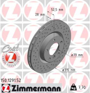 150.1291.52 Brzdový kotouč SPORT BRAKE DISC COAT Z ZIMMERMANN