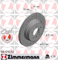 150.1292.52 Brzdový kotouč SPORT BRAKE DISC COAT Z ZIMMERMANN