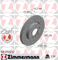 150.2926.52 Brzdový kotouč SPORT BRAKE DISC COAT Z ZIMMERMANN