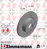 150.2975.52 Brzdový kotouč SPORT BRAKE DISC COAT Z ZIMMERMANN