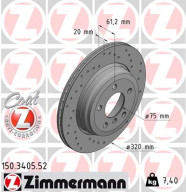 150.3405.52 Brzdový kotouč SPORT BRAKE DISC COAT Z ZIMMERMANN