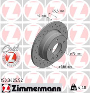 150.3425.52 ZIMMERMANN brzdový kotúč 150.3425.52 ZIMMERMANN