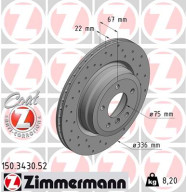 150.3430.52 Brzdový kotouč SPORT BRAKE DISC COAT Z ZIMMERMANN