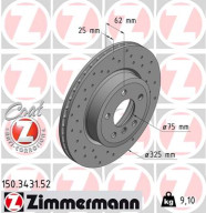 150.3431.52 Brzdový kotouč SPORT BRAKE DISC COAT Z ZIMMERMANN