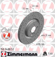 150.3488.52 Brzdový kotouč SPORT BRAKE DISC COAT Z ZIMMERMANN