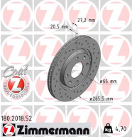 180.2018.52 Brzdový kotouč SPORT BRAKE DISC COAT Z ZIMMERMANN