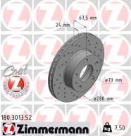 180.3013.52 Brzdový kotouč SPORT BRAKE DISC COAT Z ZIMMERMANN