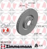 180.3017.20 Brzdový kotouč COAT Z ZIMMERMANN