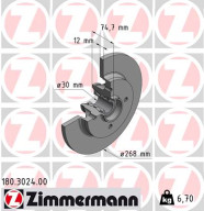 180.3024.00 Brzdový kotouč ZIMMERMANN