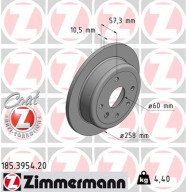 185.3954.20 ZIMMERMANN brzdový kotúč 185.3954.20 ZIMMERMANN