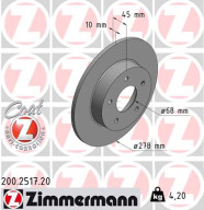 200.2517.20 ZIMMERMANN brzdový kotúč 200.2517.20 ZIMMERMANN