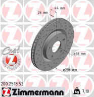 200.2518.52 Brzdový kotouč SPORT BRAKE DISC COAT Z ZIMMERMANN