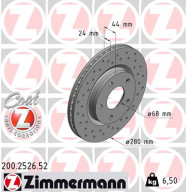 200.2526.52 Brzdový kotouč SPORT BRAKE DISC COAT Z ZIMMERMANN