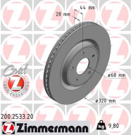 200.2533.20 ZIMMERMANN brzdový kotúč 200.2533.20 ZIMMERMANN