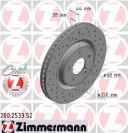 200.2533.52 ZIMMERMANN brzdový kotúč 200.2533.52 ZIMMERMANN