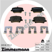 20510.175.2 ZIMMERMANN sada brzdových platničiek kotúčovej brzdy 20510.175.2 ZIMMERMANN