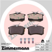 20961.152.1 Sada brzdových destiček, kotoučová brzda ZIMMERMANN