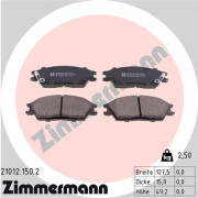 21012.150.2 Sada brzdových destiček, kotoučová brzda ZIMMERMANN