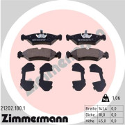 21202.180.1 Sada brzdových destiček, kotoučová brzda ZIMMERMANN