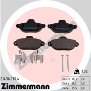 21436.170.4 ZIMMERMANN sada brzdových platničiek kotúčovej brzdy 21436.170.4 ZIMMERMANN