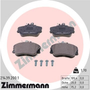 21439.200.1 Sada brzdových destiček, kotoučová brzda ZIMMERMANN