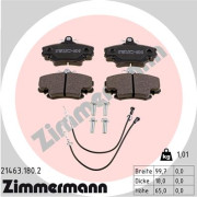 21463.180.2 Sada brzdových destiček, kotoučová brzda ZIMMERMANN