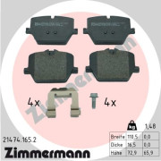 21474.165.2 Sada brzdových destiček, kotoučová brzda ZIMMERMANN