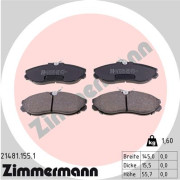 21481.155.1 Sada brzdových destiček, kotoučová brzda ZIMMERMANN