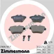 21606.165.1 Sada brzdových destiček, kotoučová brzda ZIMMERMANN