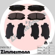 21650.150.2 Sada brzdových destiček, kotoučová brzda ZIMMERMANN