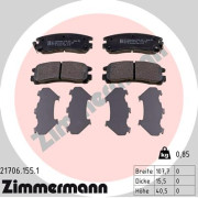 21706.155.1 Sada brzdových destiček, kotoučová brzda ZIMMERMANN