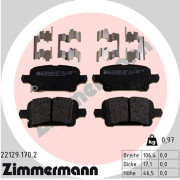 22129.170.2 Sada brzdových destiček, kotoučová brzda ZIMMERMANN