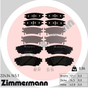 22434.145.1 Sada brzdových destiček, kotoučová brzda ZIMMERMANN